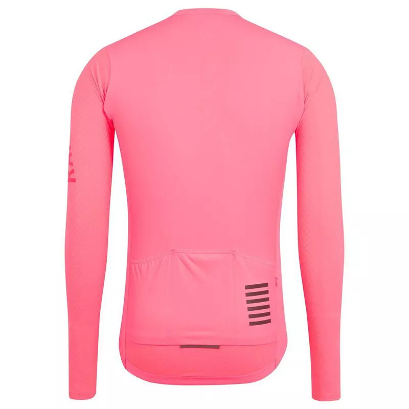 Rapha Mens Pro Team Aero Long Sleeve Jersey (High-Vis Pink) | Sportpur