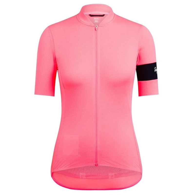 Rapha Womens Classic Flyweight Jersey High Vis Pink Dark Navy Spor