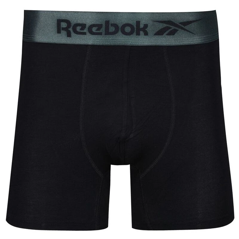 Reebok Mens Sport Boxers (3 Pack - Black/Harmony/Chalk Green/Sea Spray