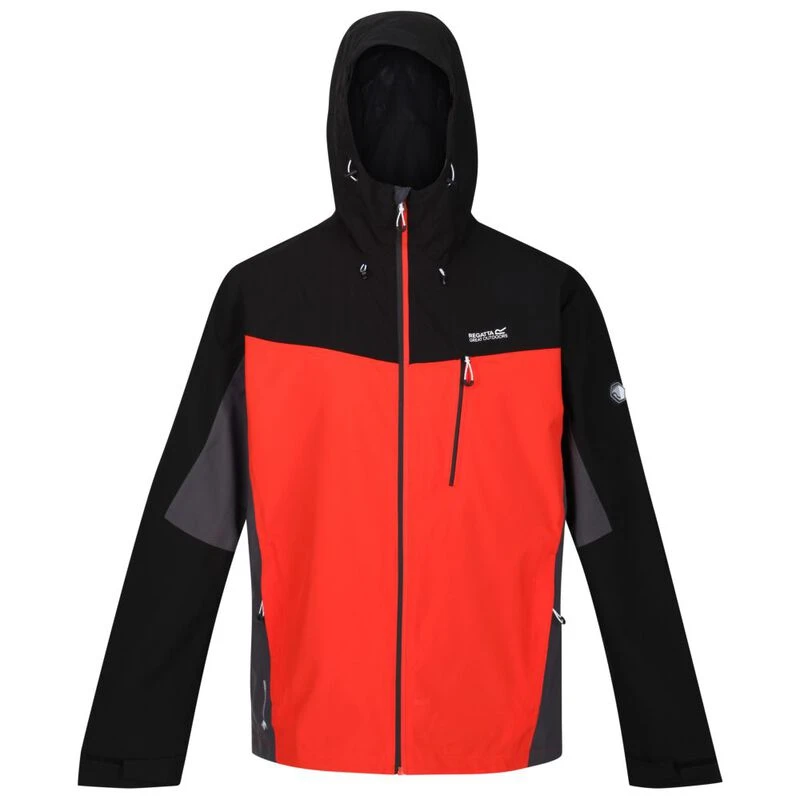 Regatta Mens Birchdale Waterproof Jacket Cajun Orange Black Sportp