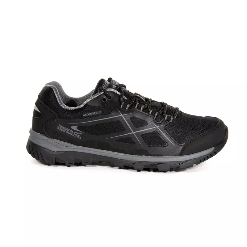 Regatta Mens Kota Low Shoes Black Granite Sportpursuit