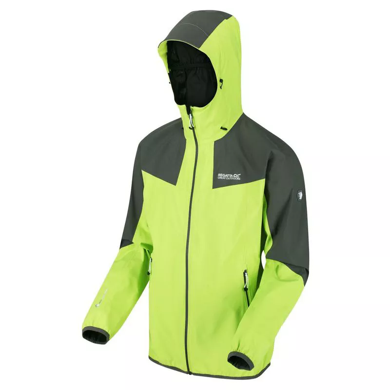 Regatta Mens Imber V Waterproof Shell Jacket Electric Lime Magnet Gre
