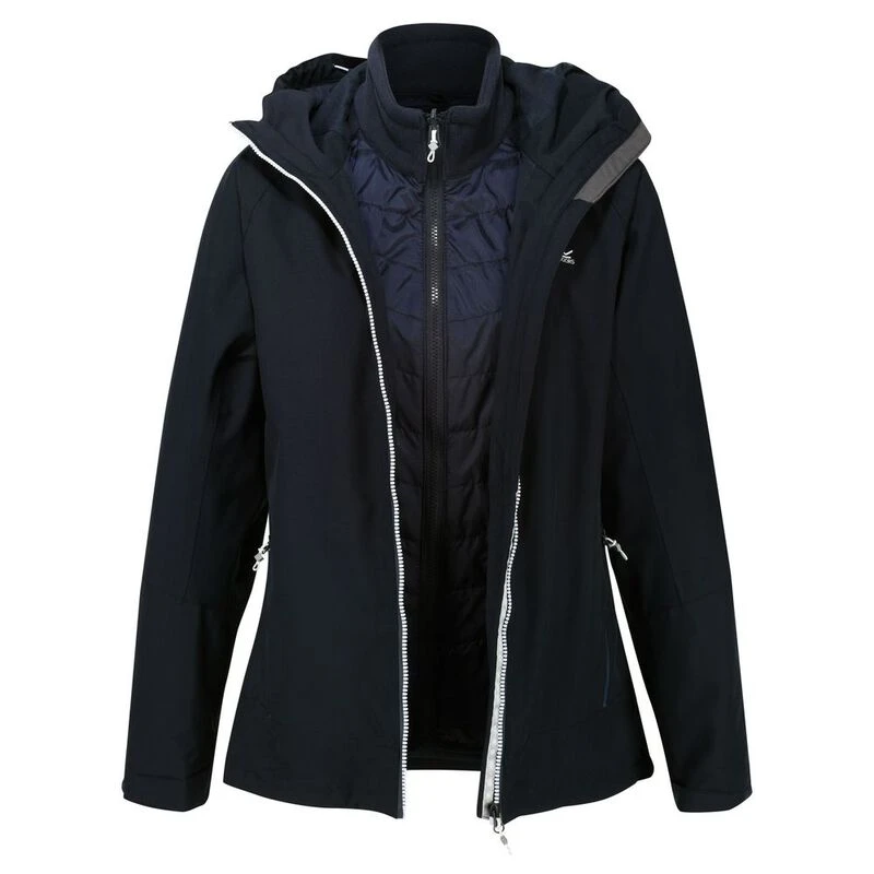 Women's wentwood v 3 in 1 waterproof insulated hooded walking jacket navy deals