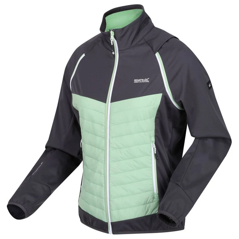 Regatta Womens Steren Hybrid Jacket Seal Grey Quiet Green Sportpur
