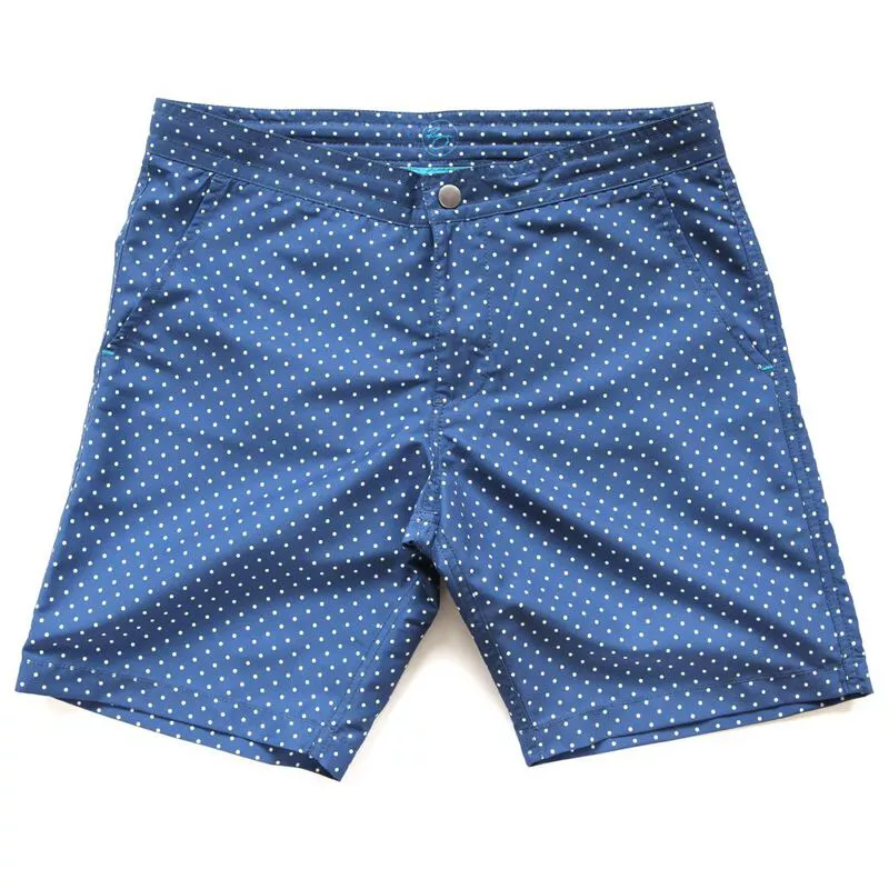 Riz Mens Braunton Swim Shorts Polka Dot Denim Sportpursuit