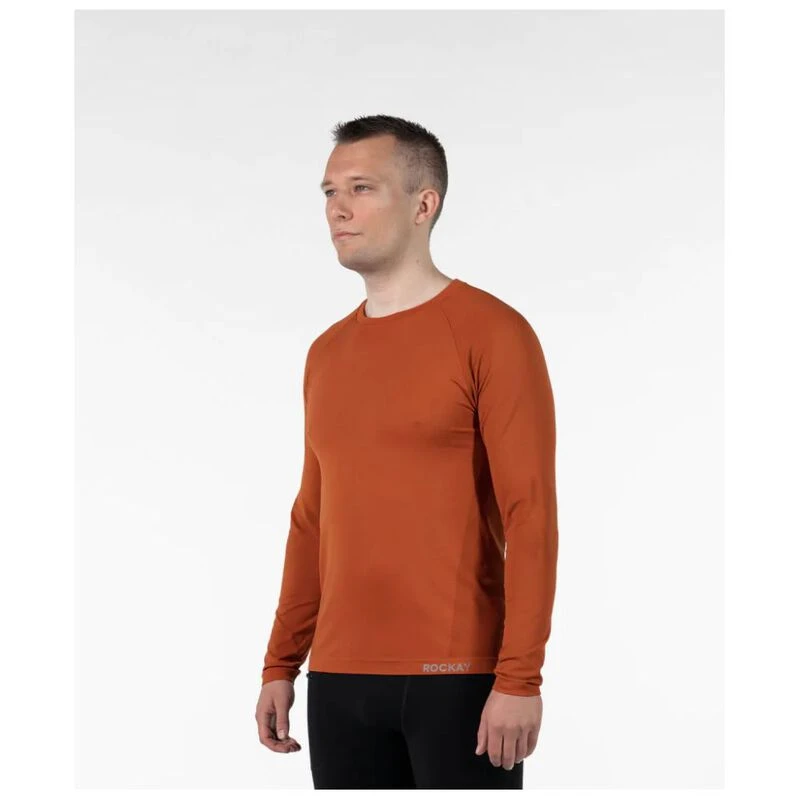 Rockay Mens Zephyr Seamless Long-Sleeve T-Shirt (Cinnamon) | Sportpurs