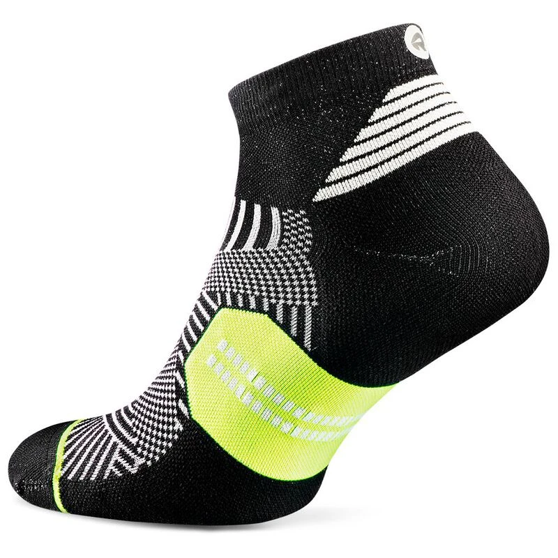 Rockay Flare Quarter Run Socks (Black/Lime) | Sportpursuit.com