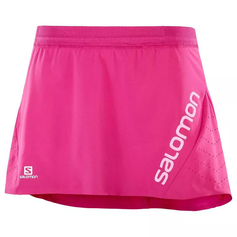 Salomon Womens Lightning Pro Skort (Pink Yarrow) | Sportpursuit.com
