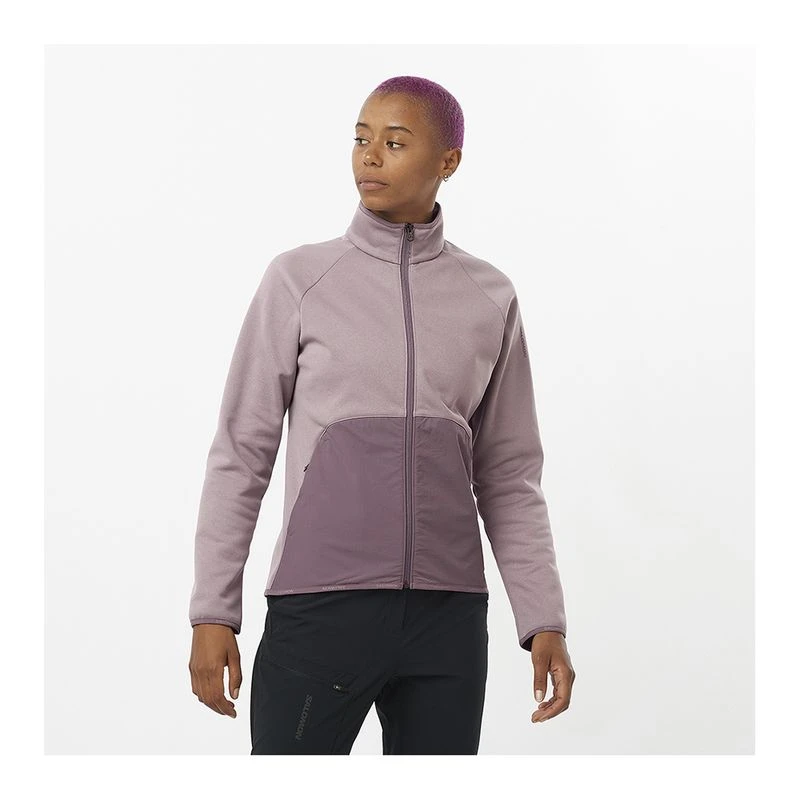 Salomon Womens Essential Warm Full Zip Jacket Purple Sportpursuit