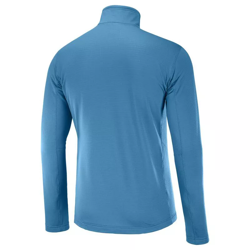 Salomon Mens Grid Full Zip Fleece Jacket Fjord Blue Lyons Blue Spo