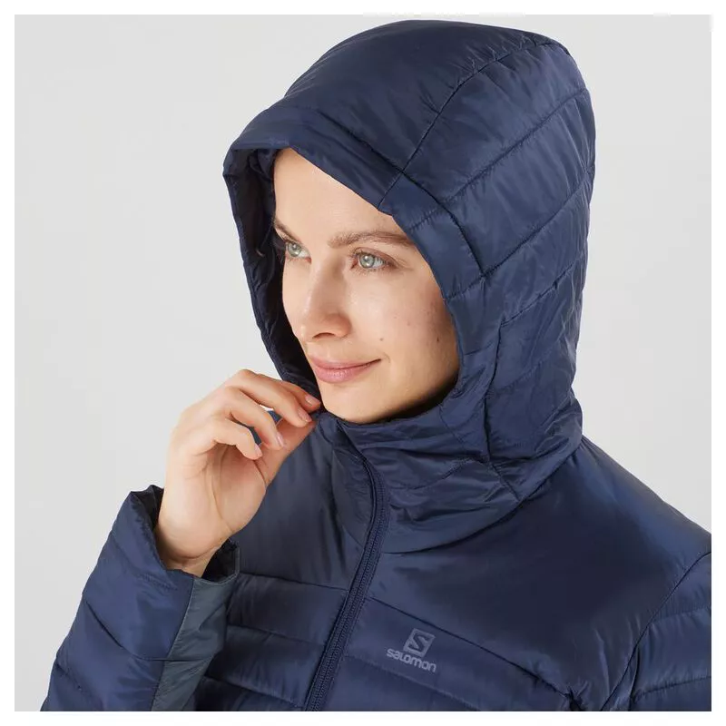 Salomon Womens Haloes Down Hooded Jacket Night Sky Ebony Sportpurs