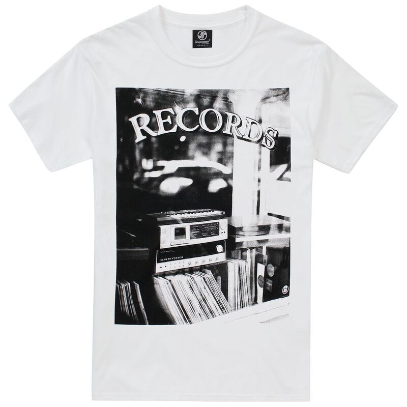 Seventy Seven Mens Record Store T Shirt White Sportpursuit Com