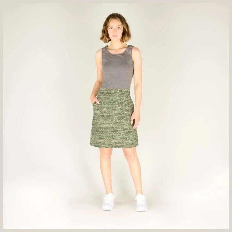 Sherpa Womens Padma Skirt Evergreen Tribal Geo Sportpursuit