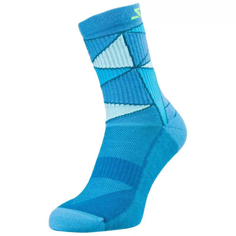 Silvini Vallonga Merino Blend Socks (Ocean/Lime) | Sportpursuit.com