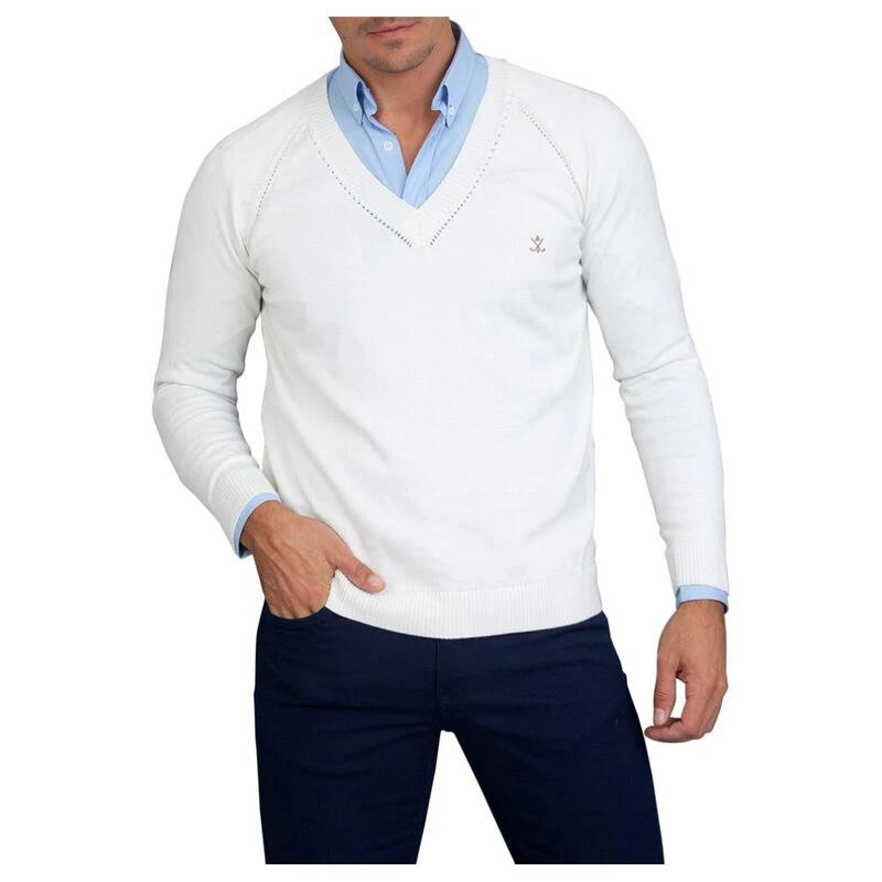 Sir Raymond Tailor Mens Arma Pullover Ecru Sportpursuit