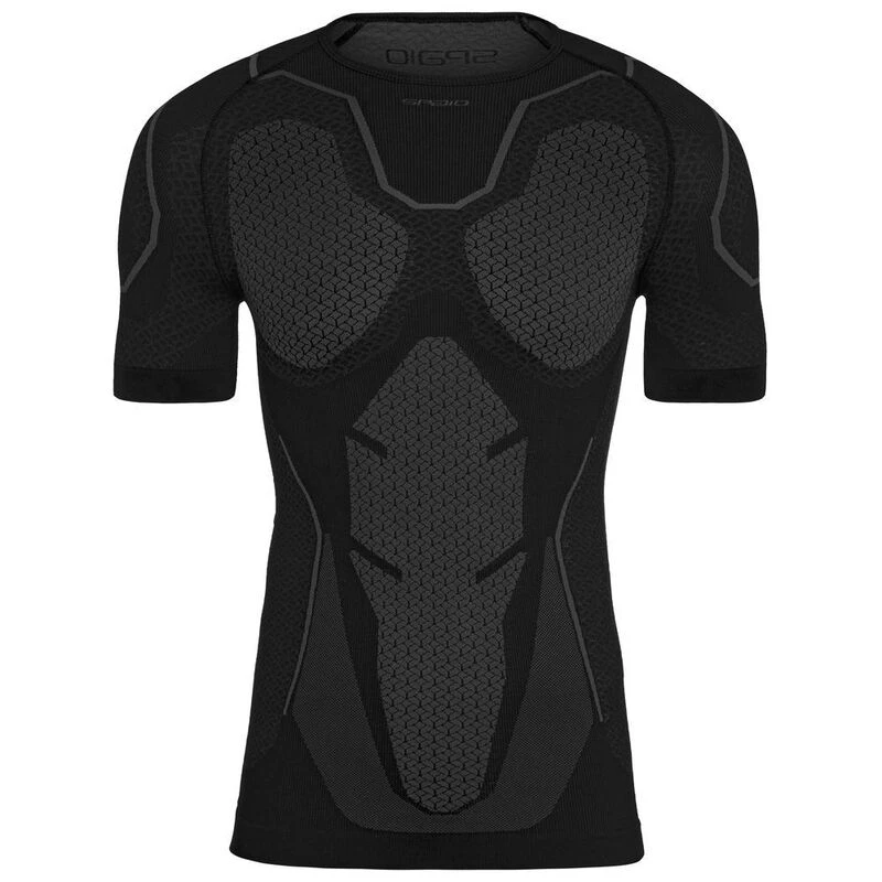 Spaio Mens Adrenaline Short Sleeve Top (Black/Grey) | Sportpursuit.com