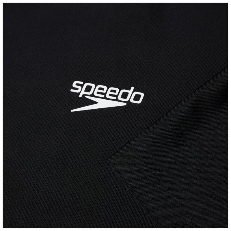 Speedo Mens Printed Short Sleeve Swim Top (Black/White) | Sportpursuit