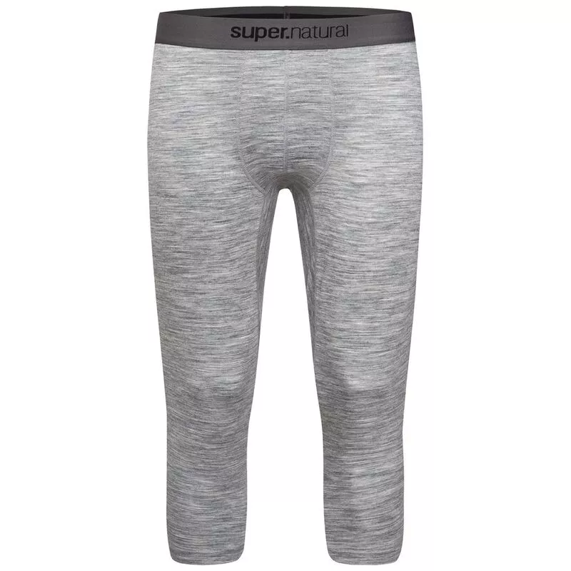 Super.Natural Mens Base 175g 3 4 Tights Ash Melange Sportpursuit.c