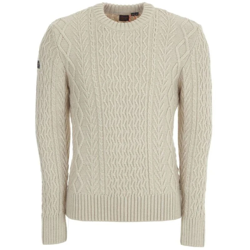 Superdry Mens Jacob Cable Cardigan Ecru Sportpursuit