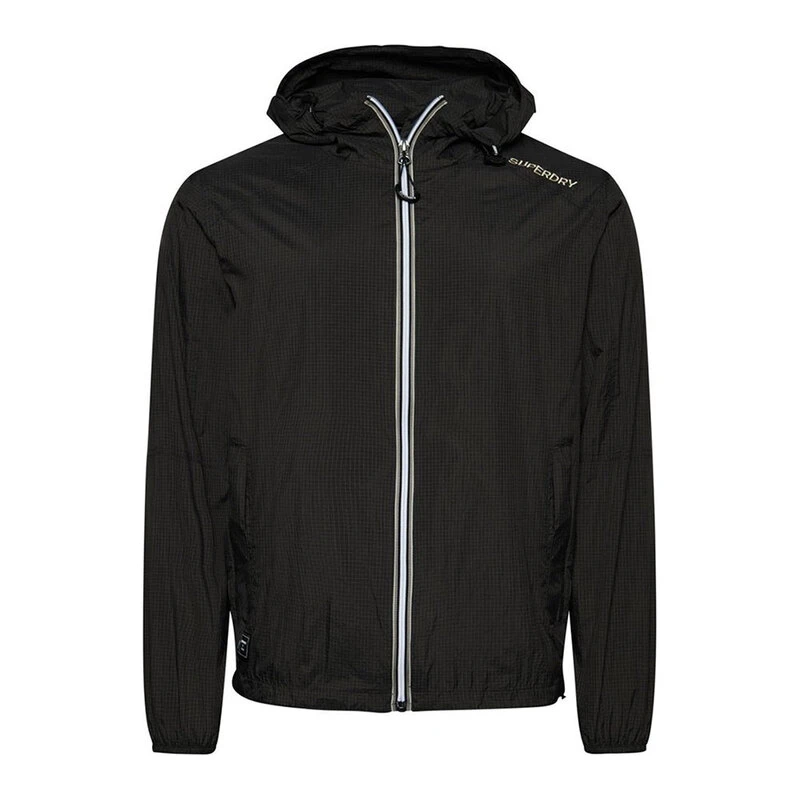 Superdry Mens Code SL Lightweight Jacket Black Grid Sportpursuit.c
