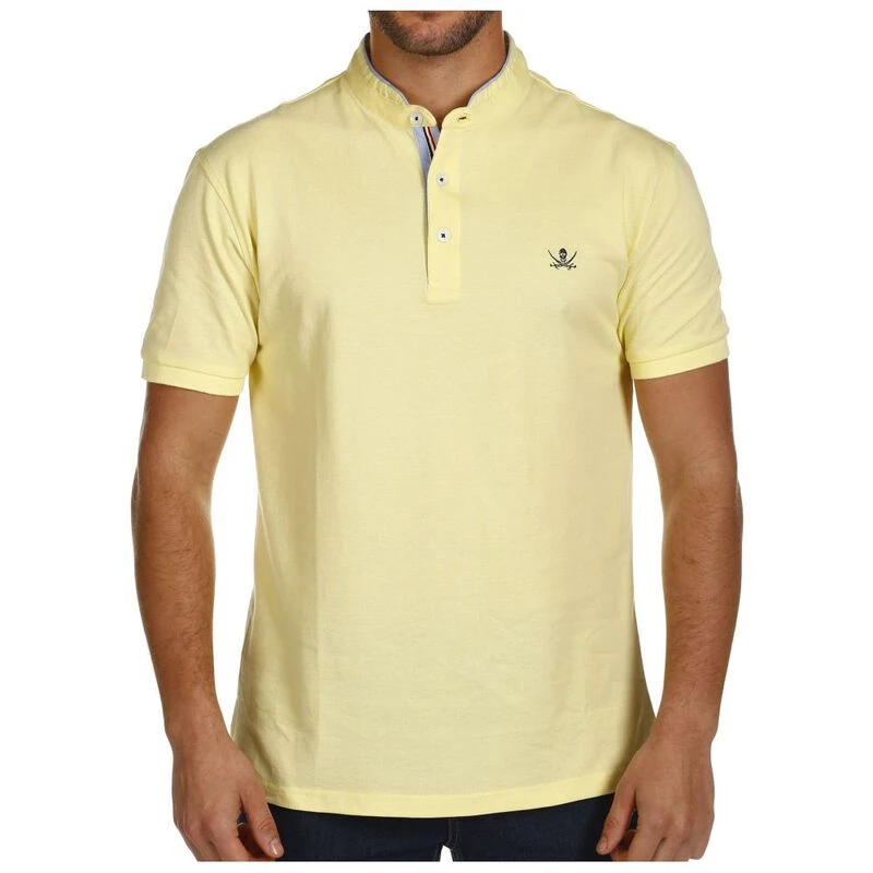 The Time of Bocha Mens MV1P Stand Up Collar Polo Shirt (Yellow) Spor