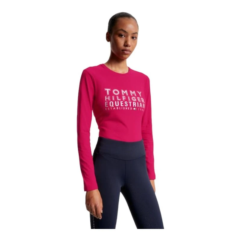 Tommy Equestrian Womens Paris Studded Logo Jersey Red Sportpursuit