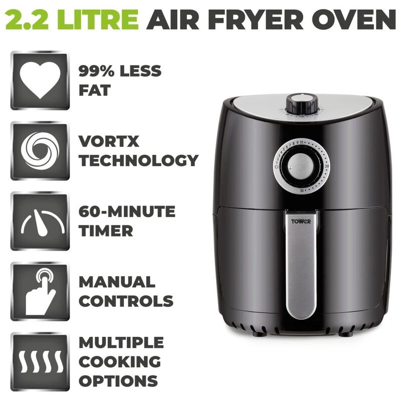 Tower 2.2L Air Fryer with 30 minute timer 