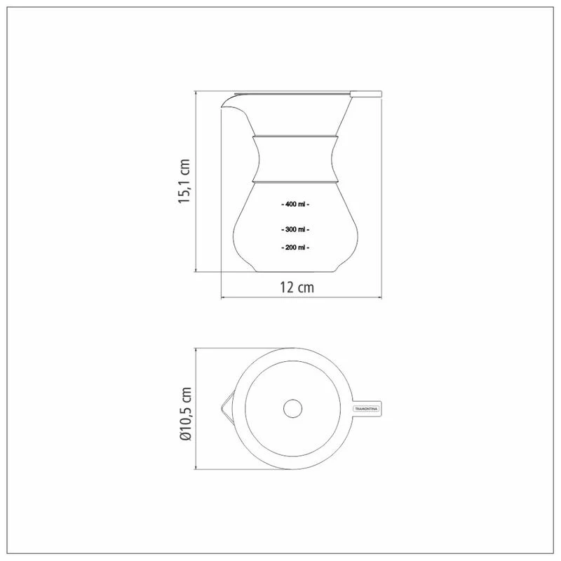 Tramontina Cookware Pour Over Coffee Carafe with Filter (Silver) Spo