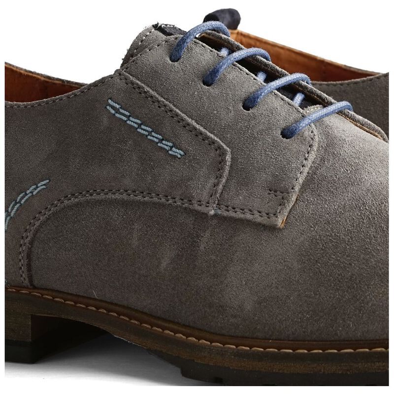 Travelin Mens London Low Suede Shoes Grey Suede Leather Smoothfit Trainers