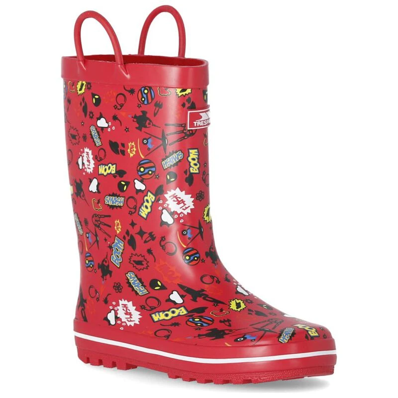 Trespass Kids Apolloton Wellingtons Comic Red Sportpursuit