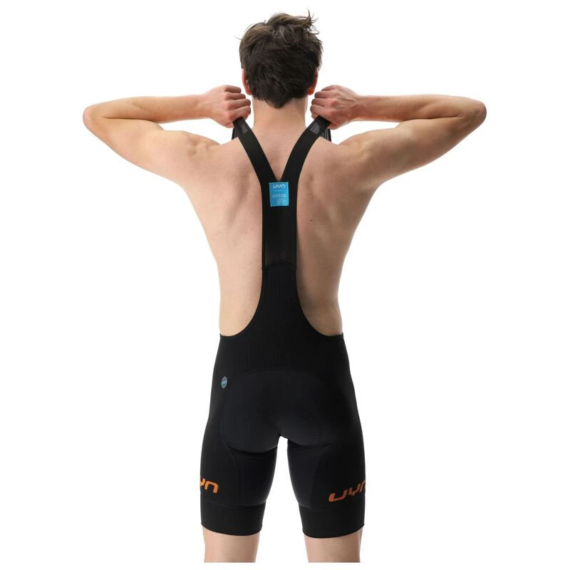 UYN Mens Ridemiles Bib Shorts (Black/Orange)