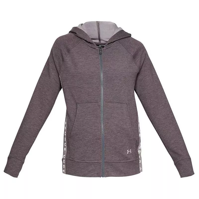 Under Armour Womens Featherweight Fleece Full Zip Hoodie (Gray) | Spor