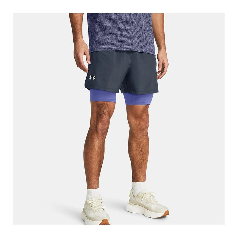 Under Armour Mens Launch 5 2 In 1 Shorts Grey Sportpursuit