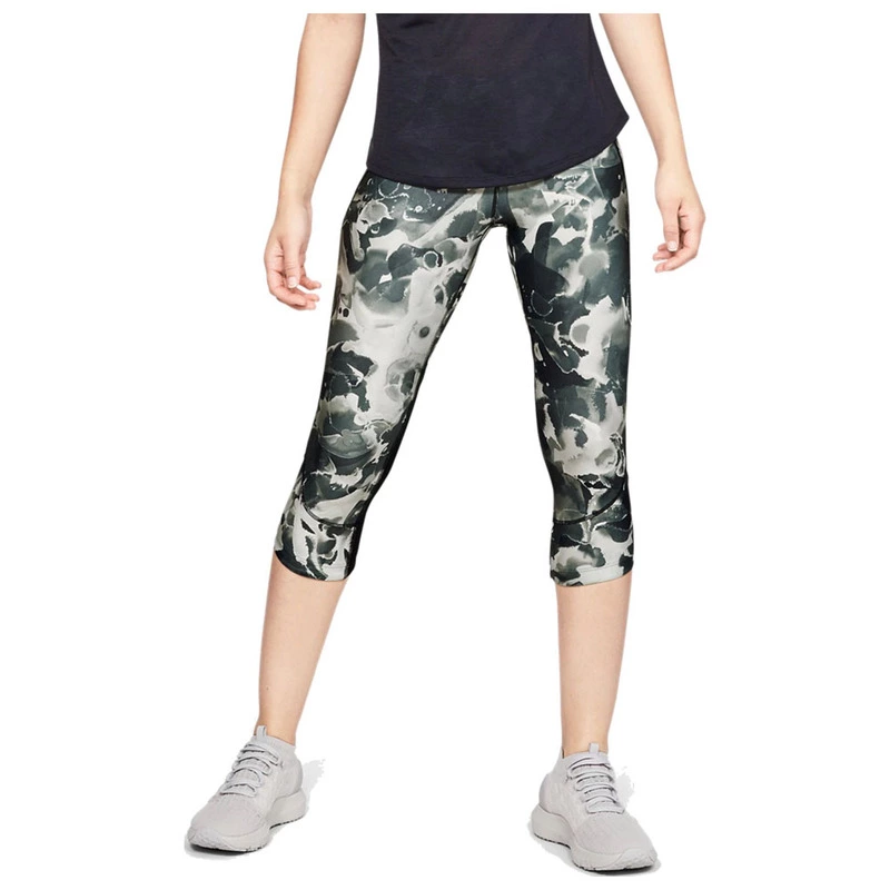 Under Armour Womens Fly Fast Printed Capris (Tetra Grey/Black)