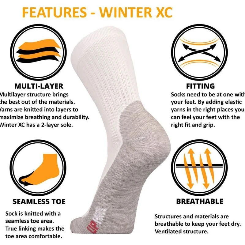 Uphill Sport XC Merino Blend Compression Socks (Black/White/Red) | Spo