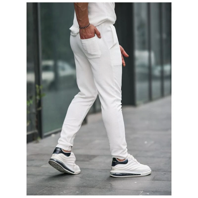Valiberta Mens Patterned Trousers (White)