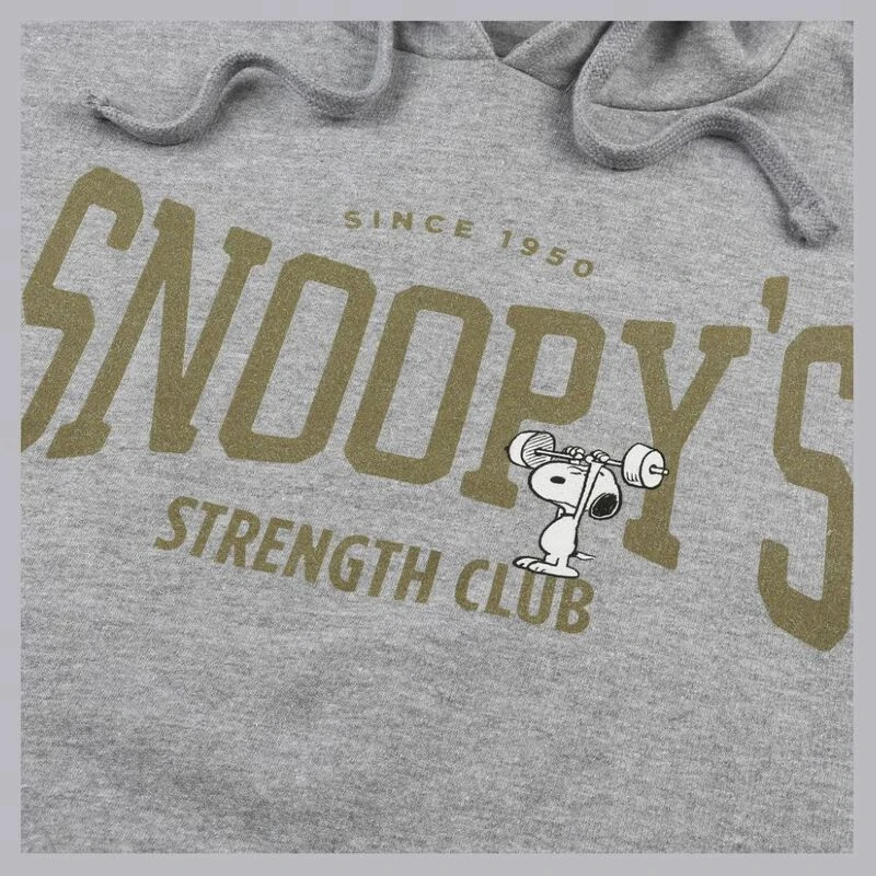 Mens Snoopys Strength Club Hoody (Grey Marl) Sportpursui