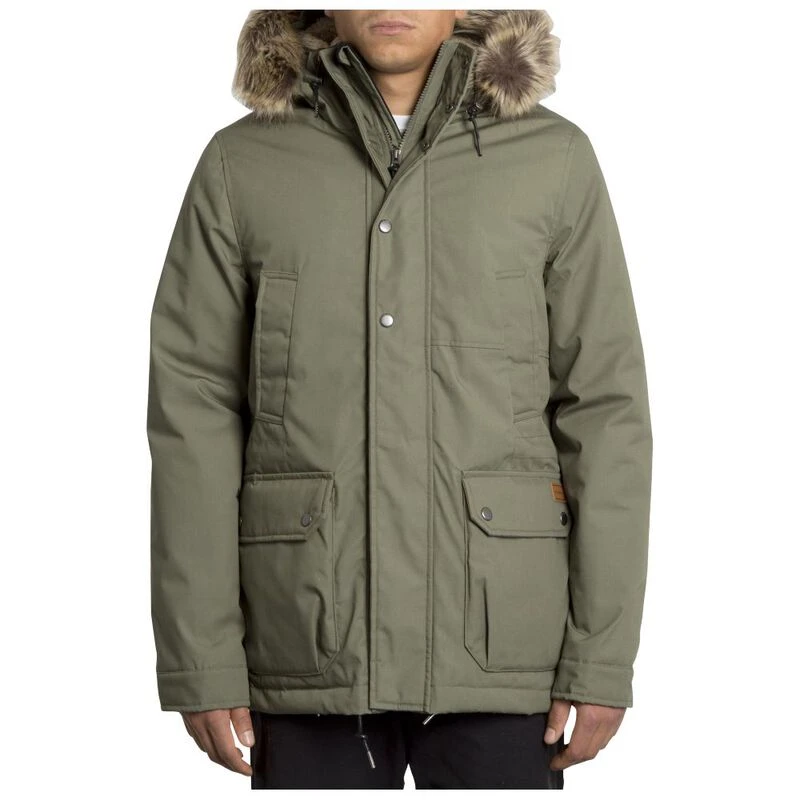 Volcom Mens Lidward 5K Parka Army Green Combo Sportpursuit