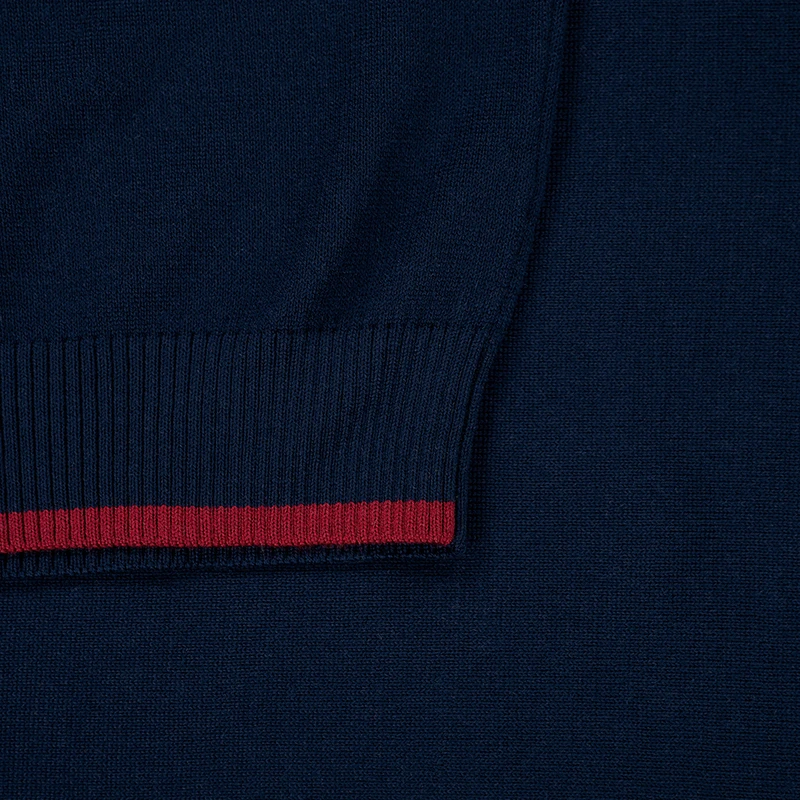 Vulpine Mens Merino Lux V-Neck Sweatshirt (Navy) | Sportpursuit.com