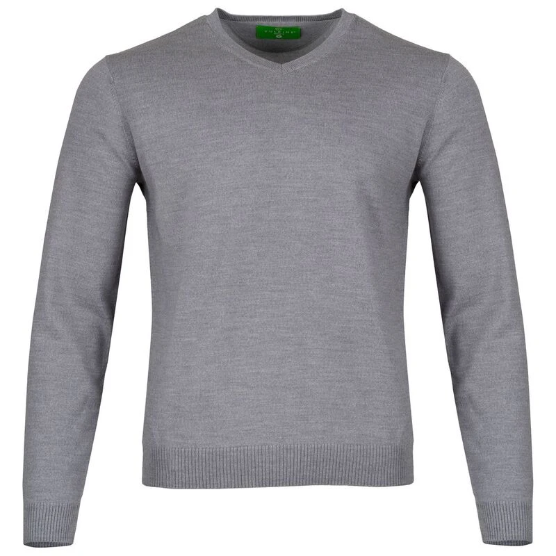Vulpine Mens Merino Lux V-Neck Sweatshirt (Grey Heather) | Sportpursui