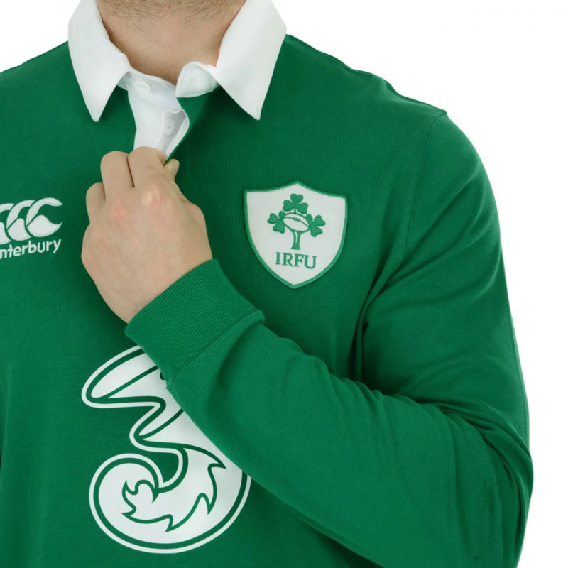 Canterbury Mens Ireland Home Classic Long Sleeve Rugby Shirt (Bosphoro