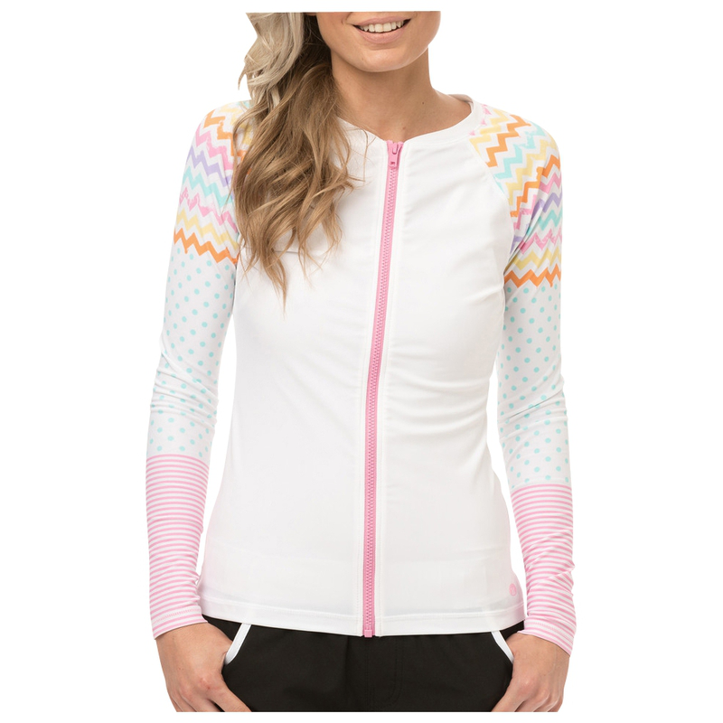 Animal Womens Vivy Long Sleeve Zip Up Rash Vest (Multicolour) | Sportp