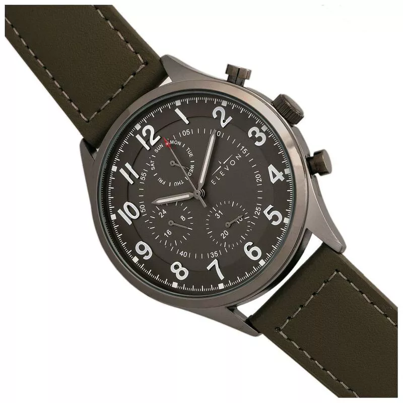 Elevon Lindbergh Watch Olive Gunmetal Grey Sportpursuit