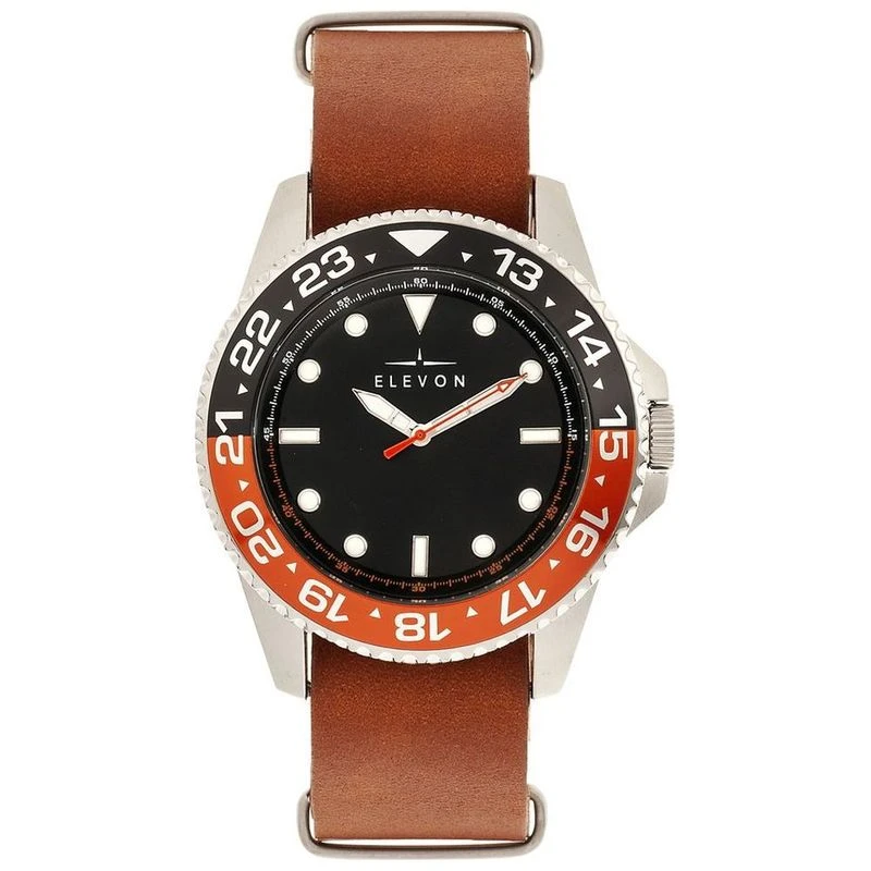 Elevon Montre de tous les jours Dumont Marron Noir Noir Sportpursu