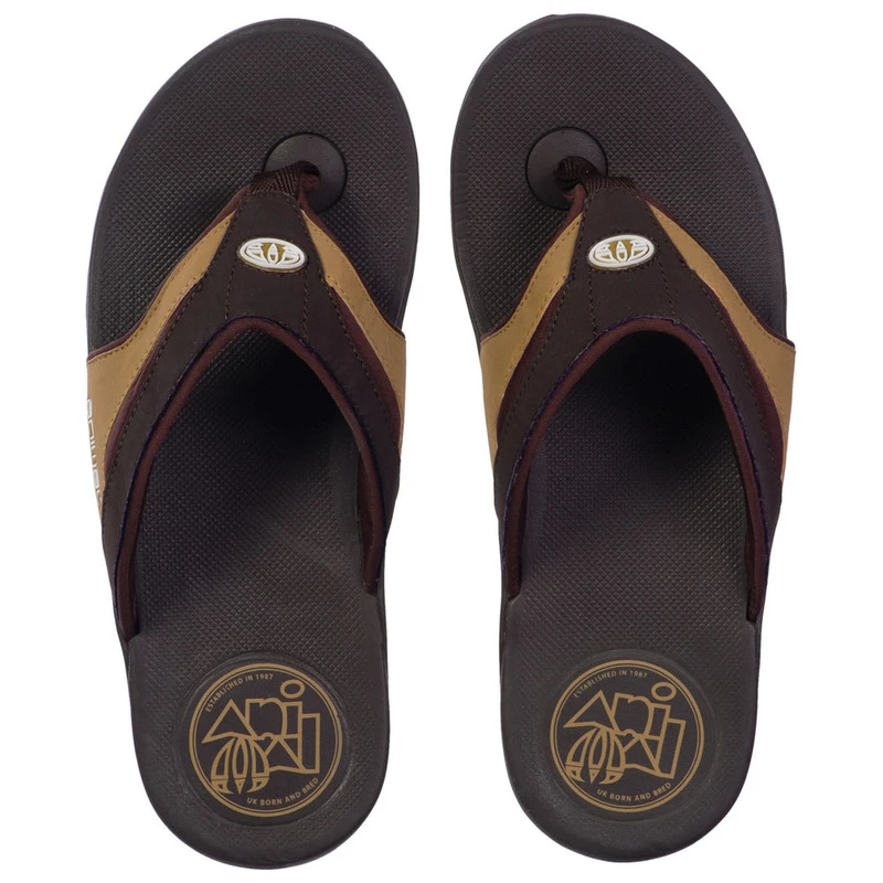 Animal Mens Fader Premium Flip Flops (Brown)
