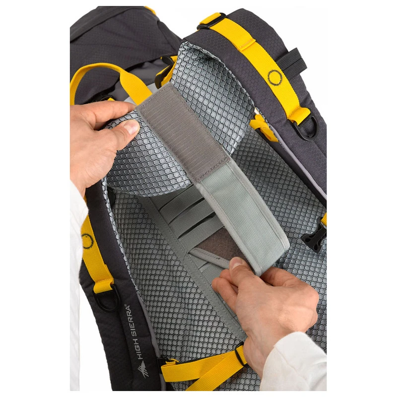 High Sierra Sentinel 65 Framed Backpack Mercury Ash Yell O Sportpu
