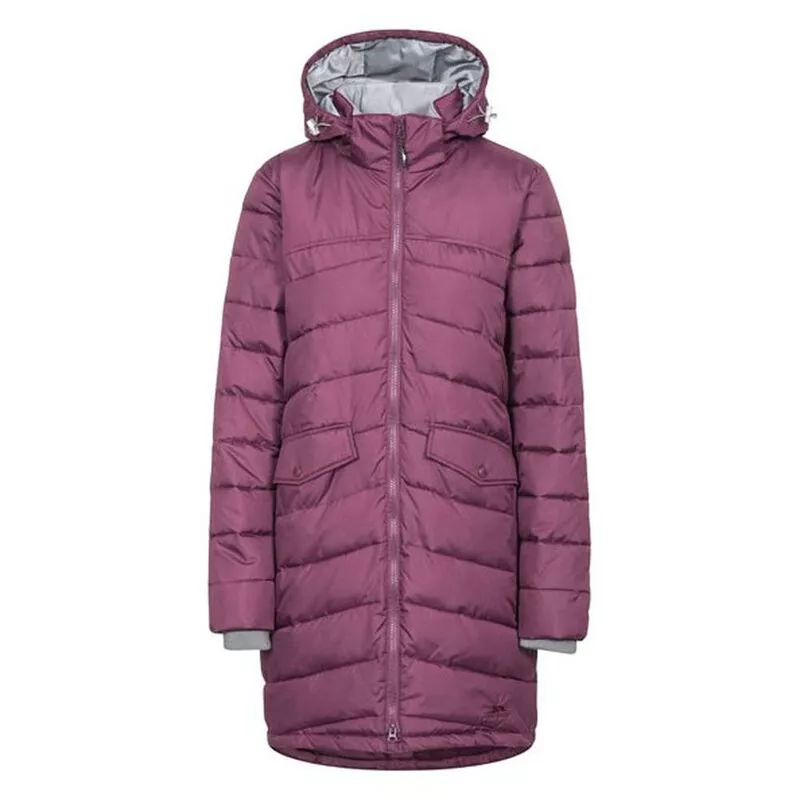 Trespass womens homely padded hooded long jacket navy top