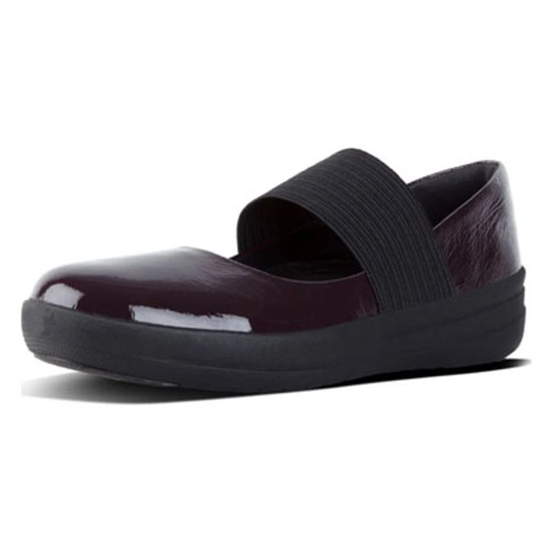 FitFlop Womens FSporty Elastic Mary Jane Sandals Deep Plum Purple
