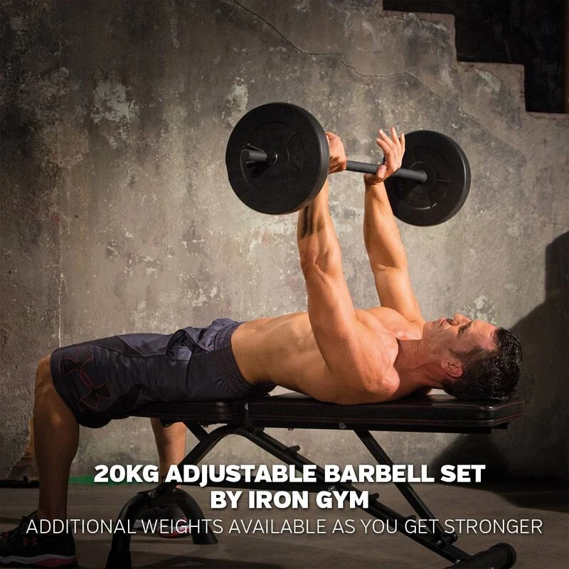 Iron gym 20kg adjustable barbell set top