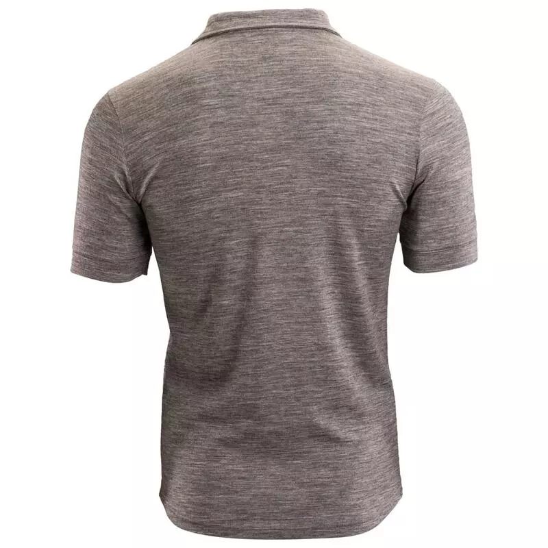 Isobaa Mens Merino 180 Short Sleeve Polo Shirt Charcoal Sportpursu
